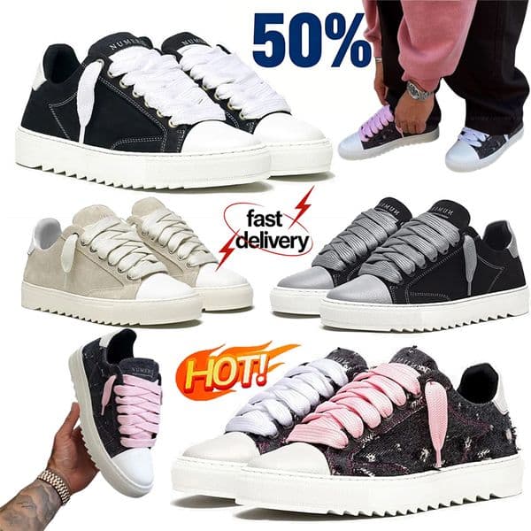 Free delivery Numeris Atelier Luxury Trainers Women Men Leather Toe Cap Canvas Runners Thick Rubber Sole For Casual Sport & Skateboarding - Flexible Couple Shoes