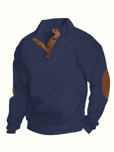 Men's Jacquard Long Sleeve Shirt - Casual Breathable Woven Top for Daily Wear