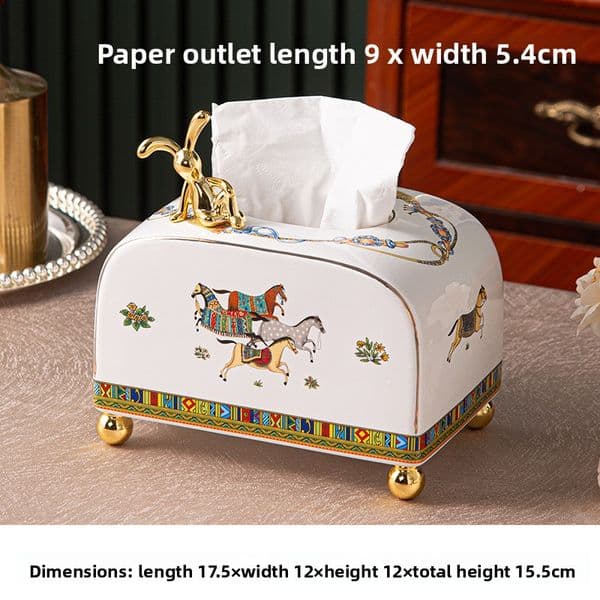 Spot European ceramic small carton, living room pumping carton, home dining room coffee table creative tissue box