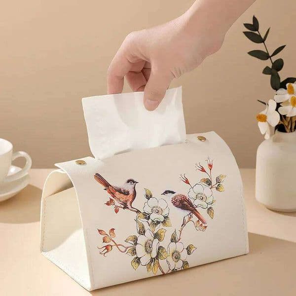 Light Luxury Leather Creative Tissue Box, for Living Room Coffee Table Office 26W0113