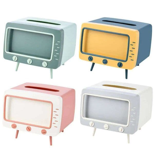 TV Tissue Case with Mobile Phone Toilet Paper Storage Box Creative Multifunctional for Living Room Night Stand 26W0113