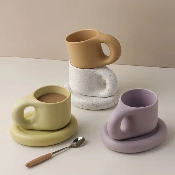 Ceramic Espresso Mugs Coffee Cups Stranger Things Funny Drinkware Original Mug for Tea Large Saucer Set Creative Gifts Friends 260108