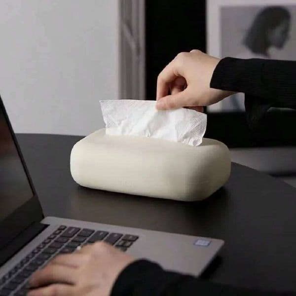 Nordic Cover Soft Silicone Reusable Wet Case Beige Tissue Box Holder Bathroom Livingroom Kitchen Decoration 26H0113