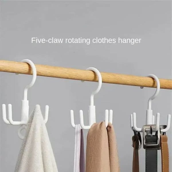 Four claw rotary hook free punch bag tie scarf coat and hat hanger plastic storage 260113