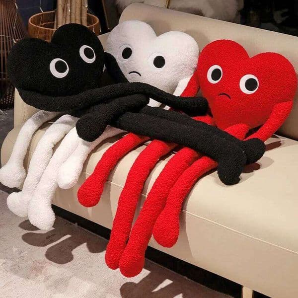 Ins Sofa Cute Red Bedroom Headboard Living Room Plush Wedding Cushion Heart-shaped Ornament 26H0113