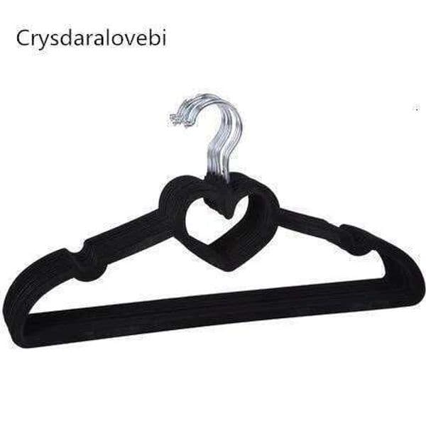 10/15/20PCS Black/Pink Clothes Durable ABS Heart Pattern Coat Hanger for Adult Children Clothing Hanging Supplies 26Y0113