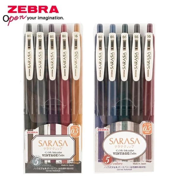 510pcs Japan ZEBRA Vintage Series Gel Pen JJ15 SARASA Quick Dry Smooth Suitable for Students Writing Drawing Office Stationery 260112BJ