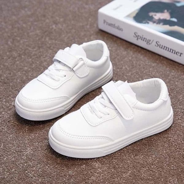 Children White Sneakers Pu Leather Breathable School Kids Casual Shoes Fashion All-match 25-36 Anti-slip Boys Girls Board Shoe 260112 J260516