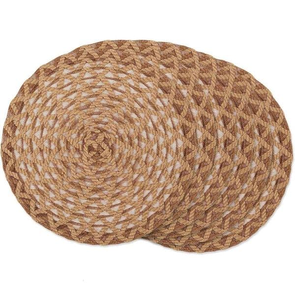 4/6pcs Artistic Jute Place mats Round Woven Placemats Heat Insulation Table Home Decorative Mats 26L0113
