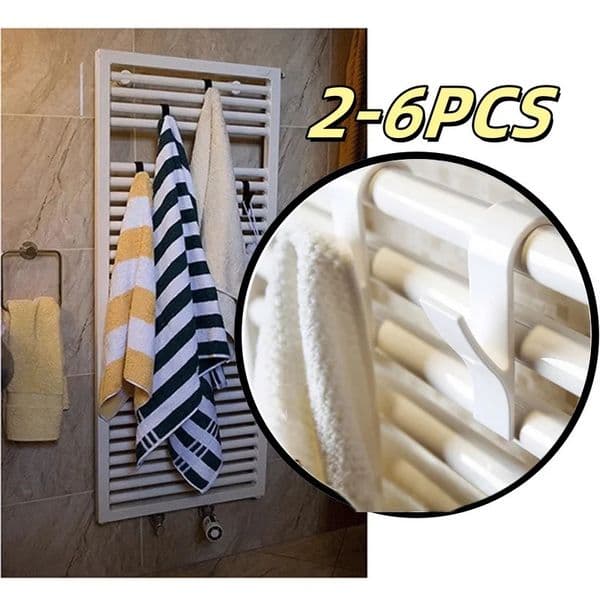 Bathroom Organizer Storage Track Transparent Shelf Heated Towel Radiator Kitchen Hook Up White Coat Rack Home Accessories 260113