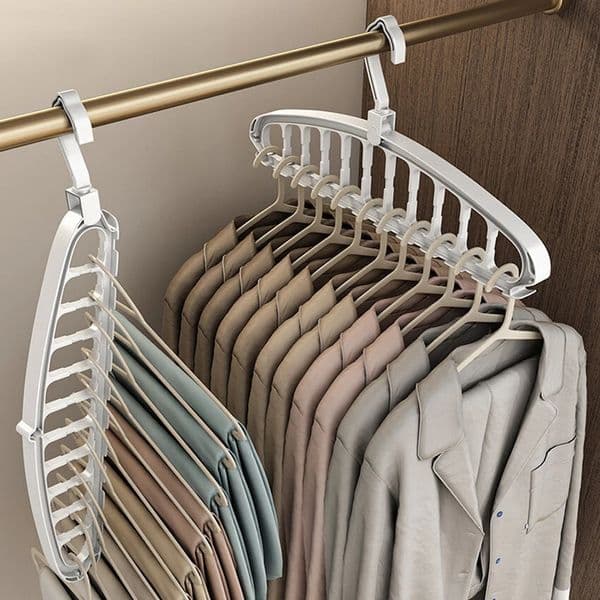 Rotating Folding Clothes Hanger Closet Organizer Multiport Clothing Drying Rack Foldable Plastic Scarf 11hole Storage Hangers 260113