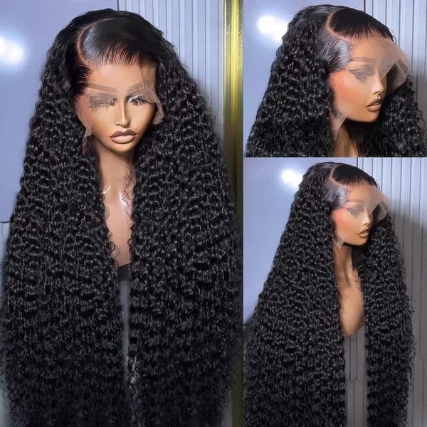 30 40 Inch Black Water Wave Curly Wigs 13x4 13x6 HD Deep Wave Lace Frontal Brazilian hair Wig 13x4 Glueless Human Hair Wigs For Women 180% Density