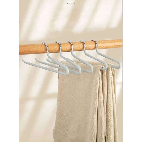 5Pcs Pants Slack Trousers Hangers,Durable Anti-Rust Chrome Metal Hangers Ended Design for Easy-Slide Pant,Jeans,Skirt,Slacks 26Y0113