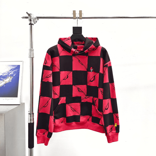 New Hoodies Autumn Winter American Retro Washed Patchwork Digital Print Hooded Pants 2026ss