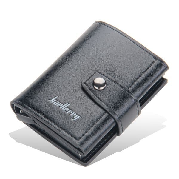 Baellerry New men's trendy business wallet with multiple card slots and large capacity buckle card holder wallet in multiple colors