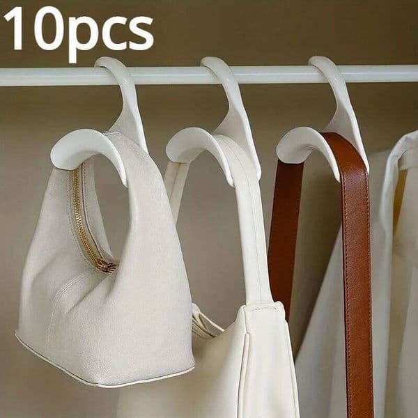 10pcs Widen Multipurpose Hangers Connection Hook Space Saving Hat Silk Scarf Shawls Handbag Hanging Rack Wardrobe Organizer 26Y0113