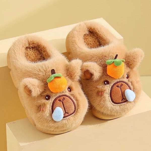 2025 Winter Cartoon Parent-child Cotton Shoes Warm Plush Slippers Childrens Anti Slip Platform Women Indoor Warm Home Shoes 251224BJ