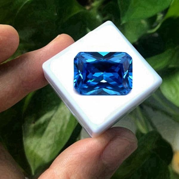 Sea Blue Sapphire Natural Mined Rectangle Cut 12x16mm 125Cts SriLanka VVS Loose Gemstone DIY Jewelry 260112