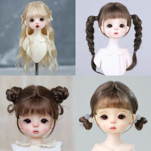 30cm Doll Wig Bangs Ponytail Curly Soft Mohair Wig Suitable for1/6BJD Doll Wig Toy Accessories 6-7 Inches Hair260109BJ