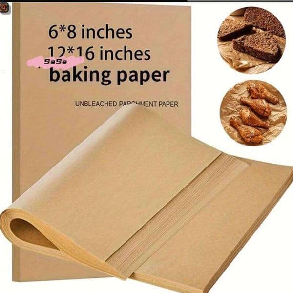 50/100/200Pcs Air Fryer Parchment Brown Wax Kitchen Oven Paper Burger Dessert Sandwich Wrapping - Non-Stick Baking Sheets 26Y0113