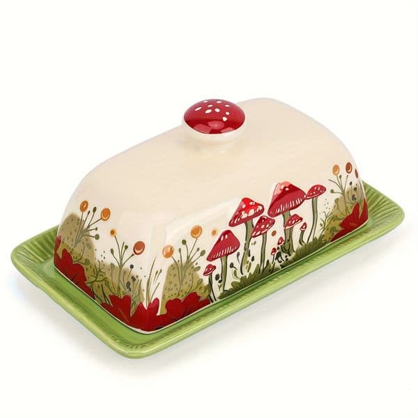 Microwave Safe Ceramic Butter Dish with Lid 1pc Ceramic Dishwasher Freezer Oven and Microwave Safe 260112