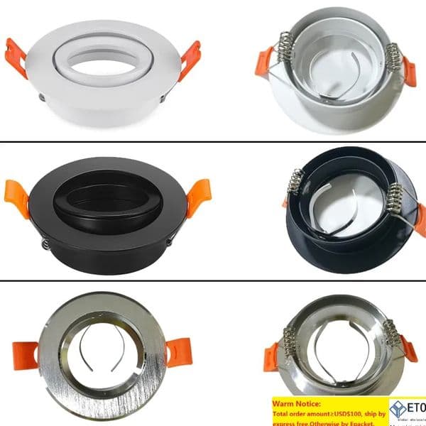 Lighting Accessories Downlight Recessed Spotlight Metal Square Light Frame Square Fixture Holders Adjustable Cutout 70mm LED Halogens GU10 MR16 Crestech LL