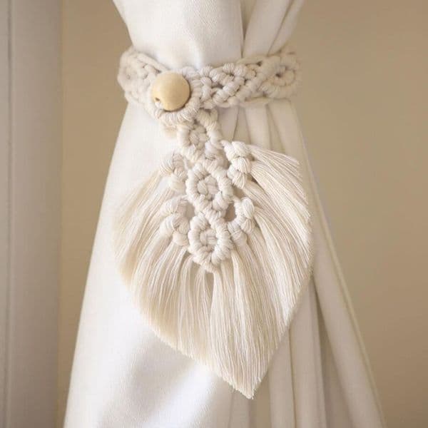Nordic Style Cotton Rope Handmade Woven Curtains and Door Drapes Tiebacks Bohemian Decorative Hotel & Homestay Tassels Curtain Rope
