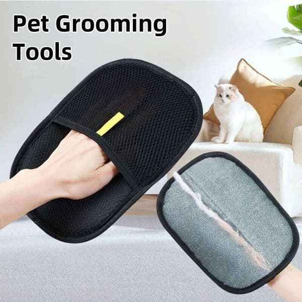 2025Pet Grooming Double Sided Hair Removal Glove for Cats Dogs Bathing Cleaning Carpet Sofa Portable Washable PetAccessory 26W0114