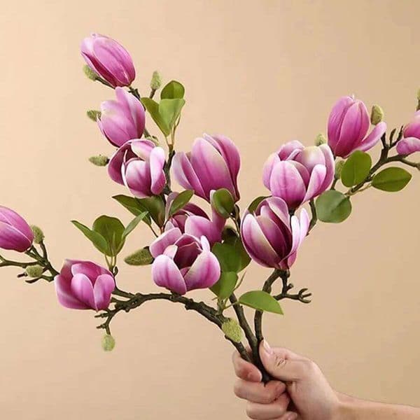 Valentine's Day Artificial Flower Silk Magnolia Bouquet Diy Photo Props Wedding Bridal Garland Table Party Vase Home Outdoor Garden 26Y0114