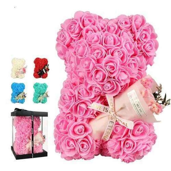 Valentine's Day Artificial Eternal Rose Teddy Bear Flower Mother's Birthday Valentine's Day Anniversary Gifts Wedding Decorations 26 26Y0114