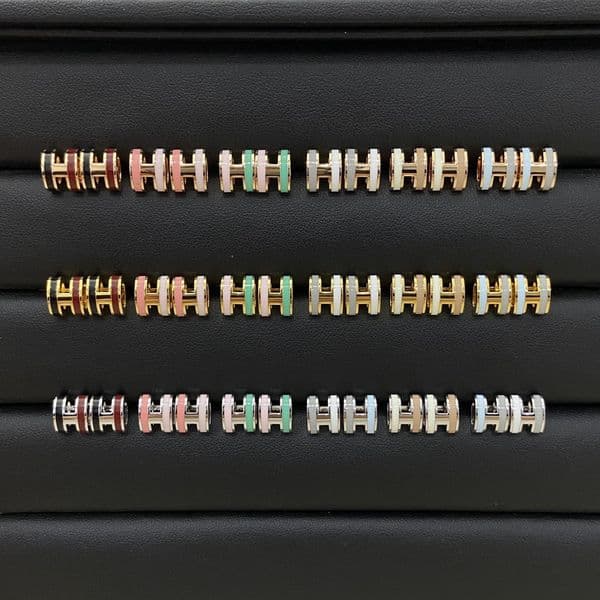 Luxury top grade two-tone color letter earrings for women mini size enamel colorful letters earring earings ear rings jewelry