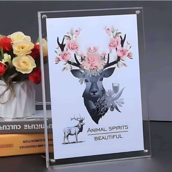 Valentine's Day Transparent Photo Acrylic Photocard Holder Picture Frame Kpop Album Poster Tag Display Stand Desktop Ornament 26H0114
