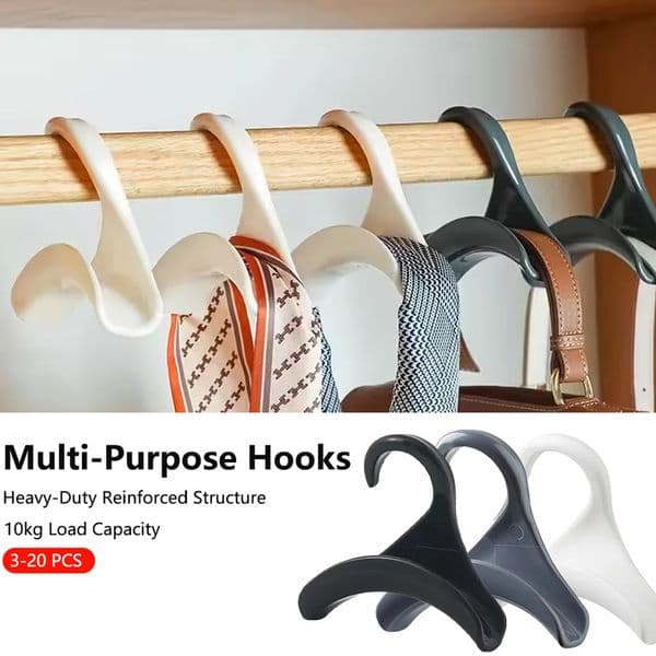 320pcs Widen Plastics Hanger Connection Hook Stackable Space Saving Storage Multifunctional Bag and Hat Hanging Rack 260113
