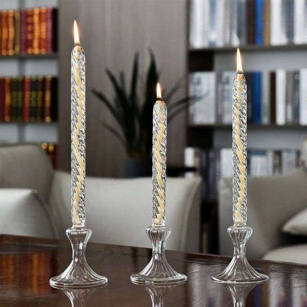 Valentine's Day Rotate Transparent Candle Holder Smokeless Glass Oil Lamps Candlestick Wedding Decor Romantic Candlelight Dinner Orn 26W0114