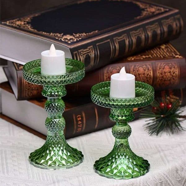 Valentine's Day Creative High Footed Glass Candlestick Dining Wine Cabinet Decor Candle Stand Centerpiece for Table Wedding Dinning 26W0114