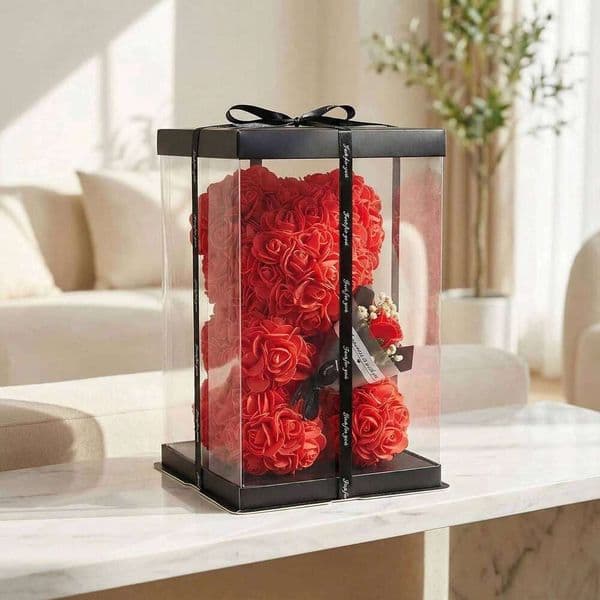 Valentine's Day 2026 Eternal Rose Teddy Bear Artificial Flower Gift for Mom - Mother's Birthday Valentine's Day Anniversary Home Dec 26Y0114