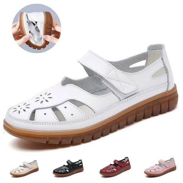 Sandals Summer Breathable Leather Slippers Women Fashion Non-Slip Casual Roman Shoes Ladies Sandals on Sale Off White Shose 260106