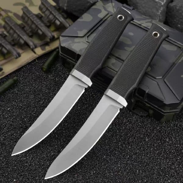 Top Quality H0251 Survival Hunting Knife 3G Steel Titanium Coating knife Blade Full Tang Thermorun Handle Outdoor Fixed Blade Tactical Knives With Kydex