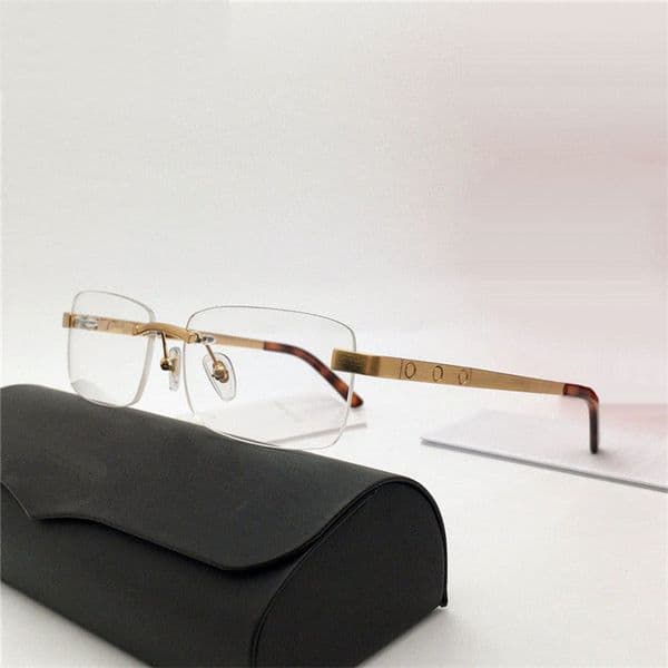 New fashion design optical glasses 3645635 rimless K gold frame simple and business style versatile eyewear with box can do prescription lens