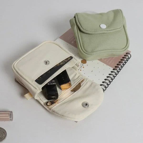 Portable Coin Purse Solid Color Mini Cash Wallet Lightweight Cotton Headphone Bag Women Key Pouch Travel Card Holder 260114