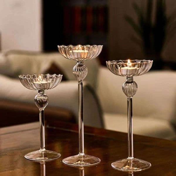 Valentine's Day European High Footed Striped Home Decoration Ornaments Wedding Supplies Romantic Candlelight Dinner Candlestick 26W0114