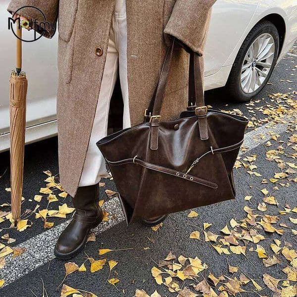Bag Designer Retro Leather Shoulder Handbag For Women Winter Trend Y2k Fashion Handbags Females Travel Luxury Tote Bags Kl928