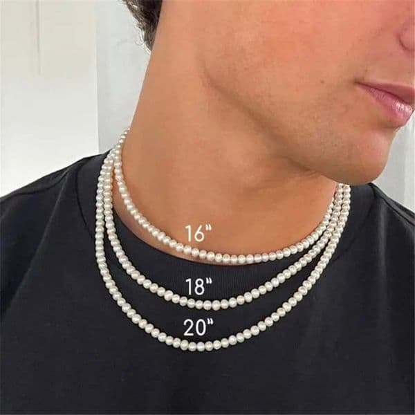 Cool Artificial White Pearl Necklace 1 Pcs Choker Beaded Chain for Men and Women Fashion Jewelry Gift 260109