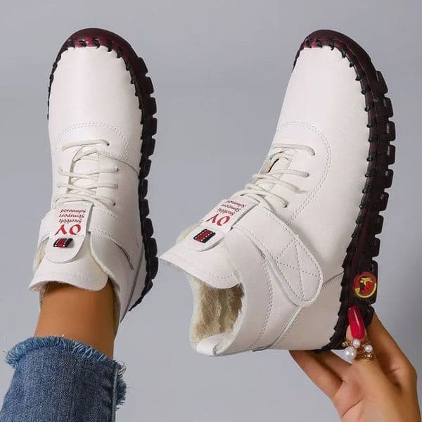 2024 Fur Thick Boots Women Short Leather Boots Womens Furry Orthopedic Shoes Women Winter Waterproof Snow Boots Botas Mujer 260106BJ