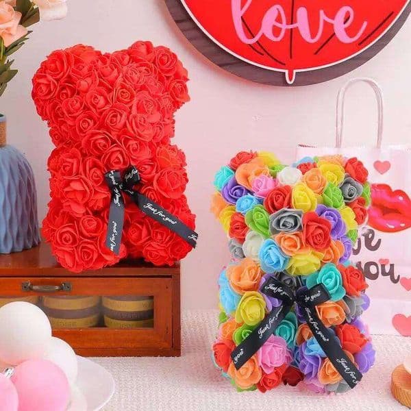 Artificial Flower Rose Bear For Girlfriend Valentines Day Wedding Birthday Christmas Gifts 2025 W260114 thumbnail 2