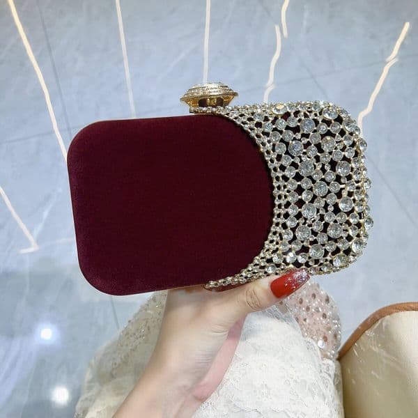 2026 new model New designer's popular diamond studded dinner bag, retro banquet bag, versatile dress, evening gown, handbag, high-end luxury bag