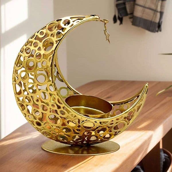 Valentine's Day Moon Candle Home Islamic Muslim Party Ramadan Candlestick Holder Eid Mubarak Table Decor 26Y0114
