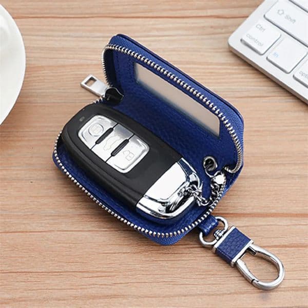 Car Key Bag Lychee Pattern Top Layer Cowhide Key Bag PU Leather Key Chain Large Capacity Unisex KeysBag 260114