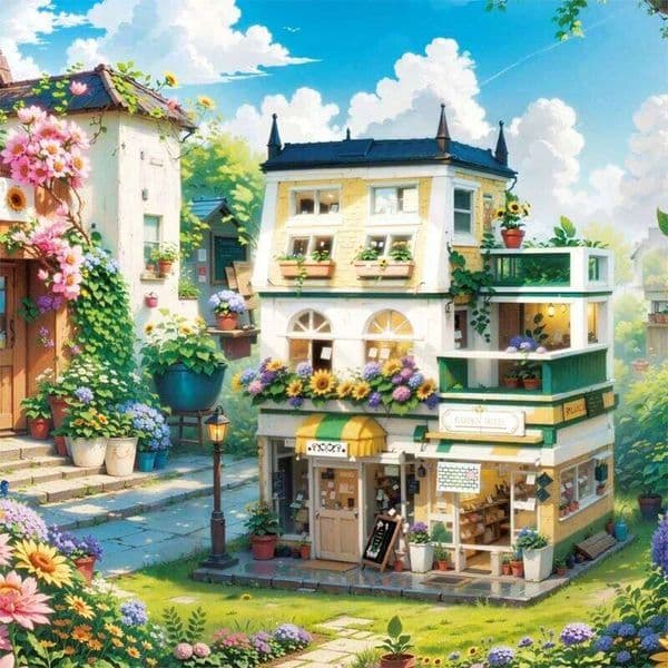 998PCS City Flower House Building Blocks Creative Plant Villa Model Bricks Desktop Decoration Diy Toy For Kids Holiday Gifts X260114