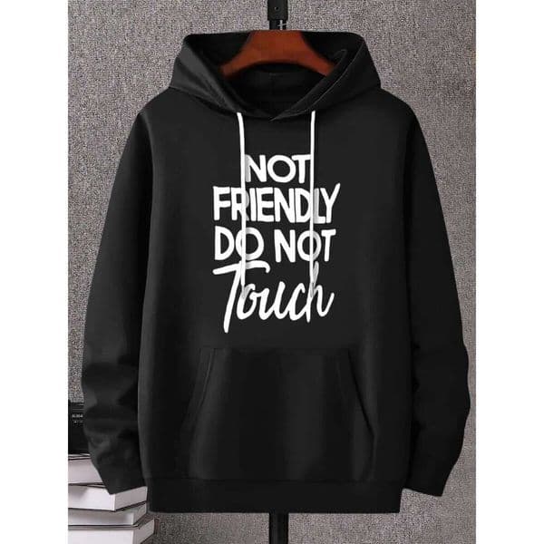 Fashion Hoodie, English Print Hooded Hoodie With Kangaroo Pocket Plus-Size Men's Clothing, Suitable For Winter And Autumn, As A Gift, PLUS SIZE
